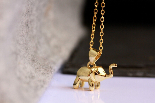 Elefant Halskette vergoldet SterlingSilber Kette Krafttier